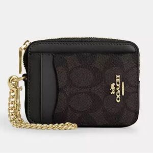 Coach Zip Card Case in Signature Canvas